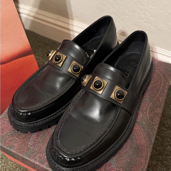 Etro Shoes - Etro Leather Black Loafers Brand New